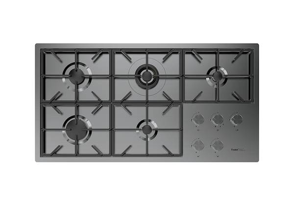 Piano cottura Foster Milano PVD Gun metal, Piani cottura a gas