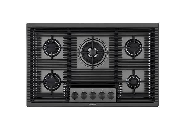 Piano cottura Milanello Gun Metal 5F, Piani cottura a gas