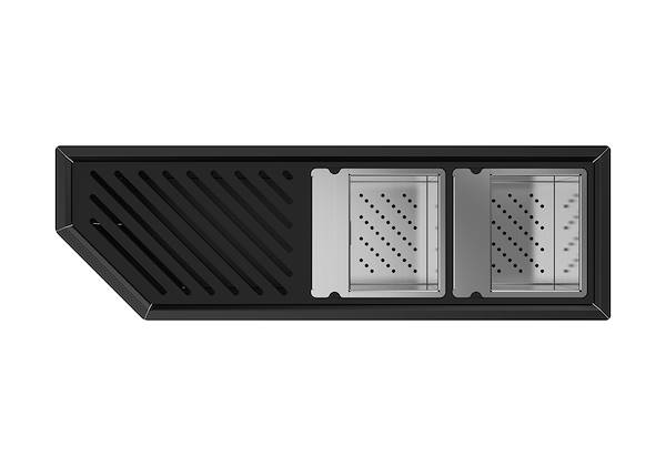 Diade equipped troughs Gun Metal Fumè, Equipped troughs