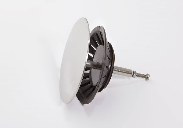 Tapón inoxidable Space con cestillo de silicona sin orificio para desagües automáticos, Accesorios y complementos