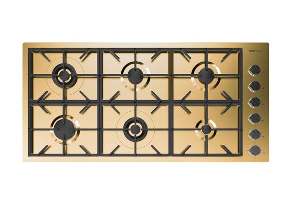 Piano cottura Foster Milano PVD Gold, Piani cottura a gas