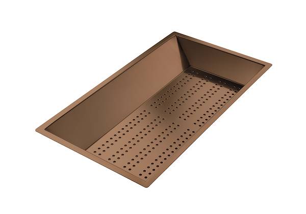 Stainless steel perforated tray PVD Copper, Accessories e Complements