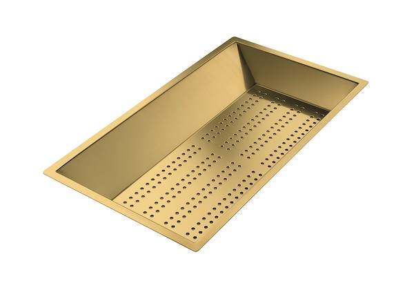 Stainless steel perforated tray PVD Gold, Accessories e Complements