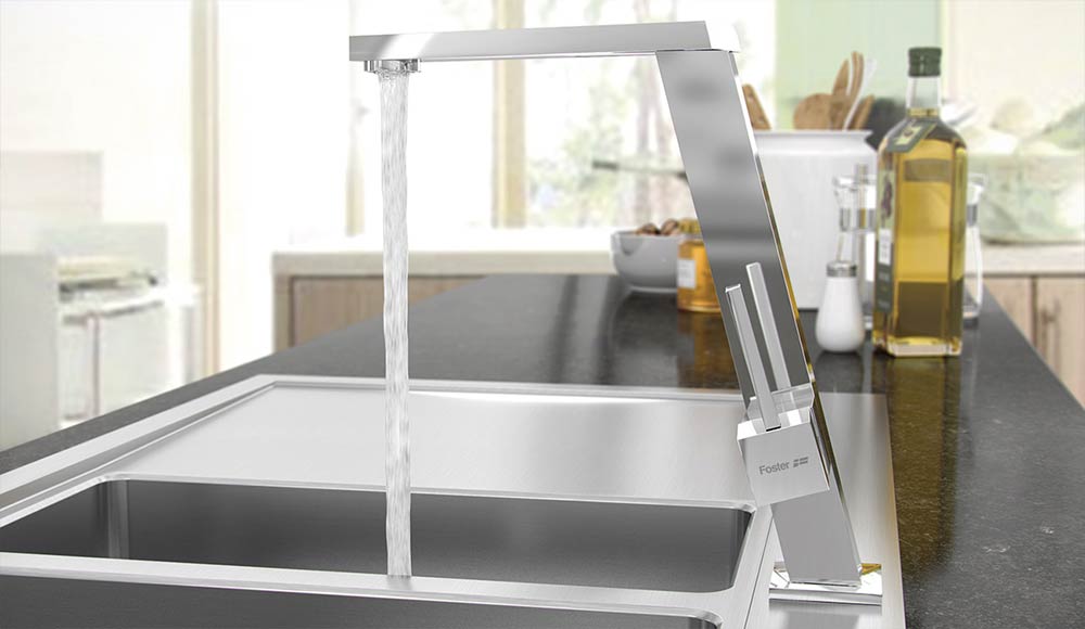 Mixer Taps, kitchen sink in stainless steel, with pull-out spray, also in black, gold and copper pvd finish