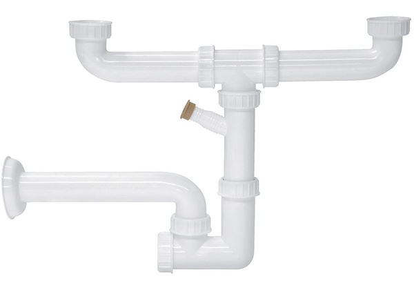 Siphon à deux voies avec accessoire pour lave-vaisselle, Accessoires et compléments