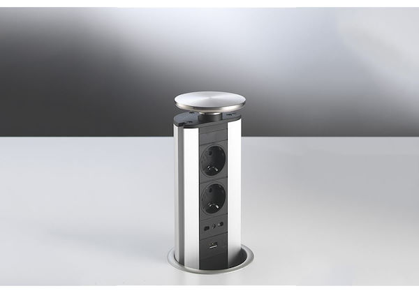 Totem4 inox, Portaprese da incasso