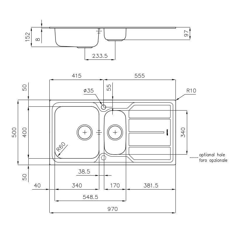 fregaderos, Fregadero S1000 1197 16x