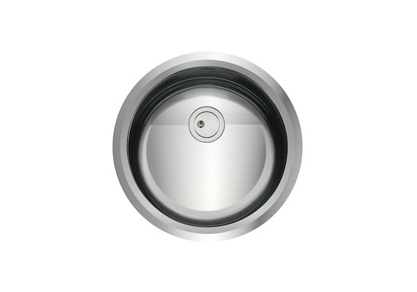 Lavello Semisferico In Acciaio Inox - Installazione Sottopiano, Diametro Interno 260 Mm Esterno 295 Mm, Finitura Spazzolata