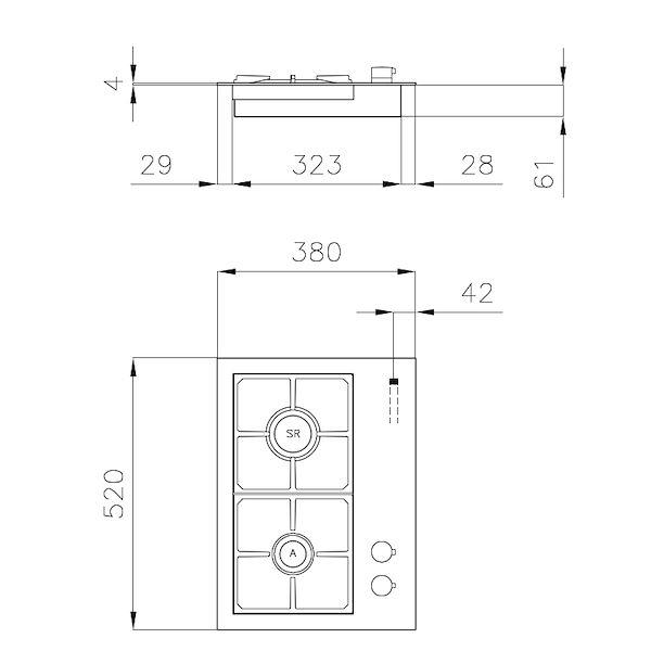 Table de cuisson S4000 Domino