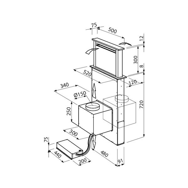 Hotte d'aspiration S4000 Domino Ghost