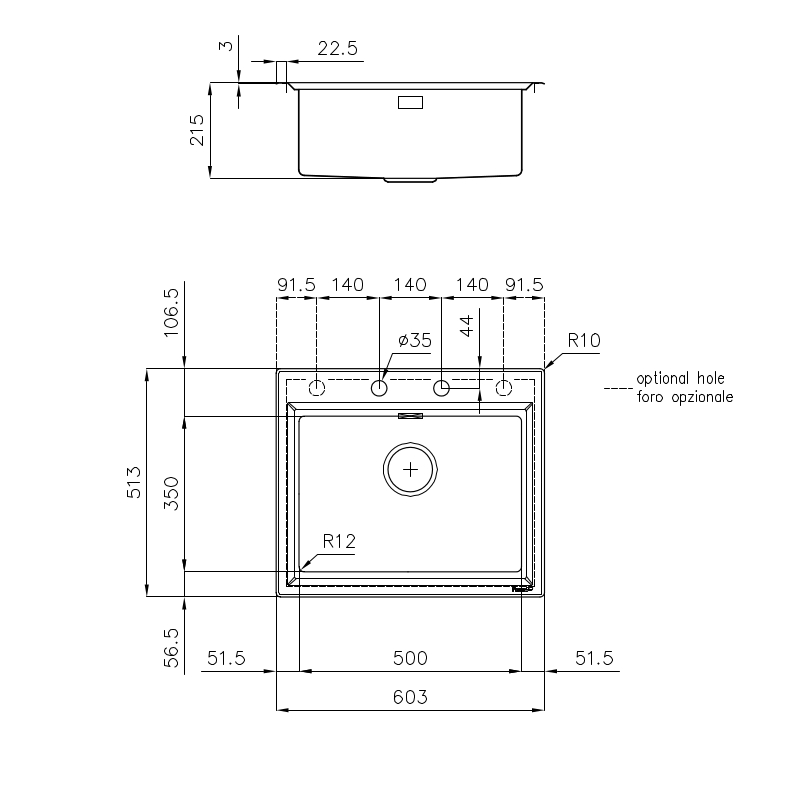 fregaderos, Fregadero Stripe 4505 050