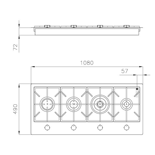 Cooker hob Foster Milano PVD Gun metal