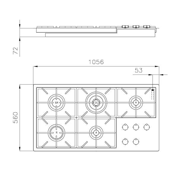 Cooker hob Foster Milano PVD Gun metal