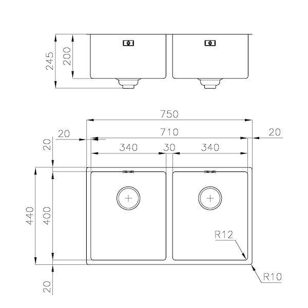Sink Skin Double Undermount