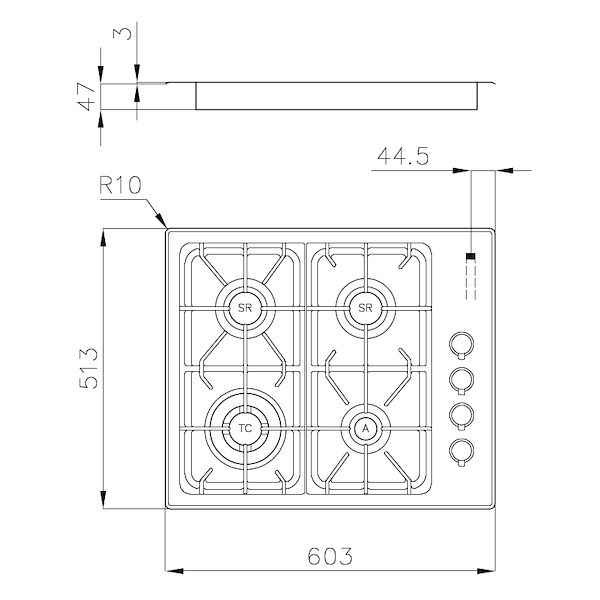 Cooker hob Professionale