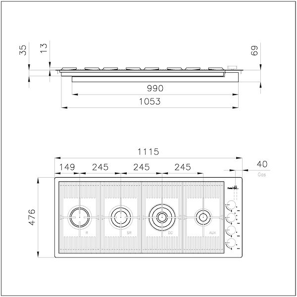 Piano cottura Milanello Copper