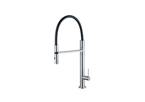 Mixer Taps Kitchen Sink In Stainless Steel With Pull Out Spray Also In Black Gold And Copper Pvd Finish