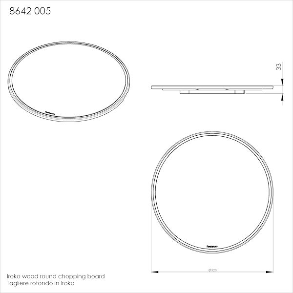 Tagliere rotondo in Iroko