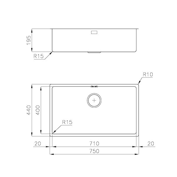 Sink KE Filotop Gun Metal