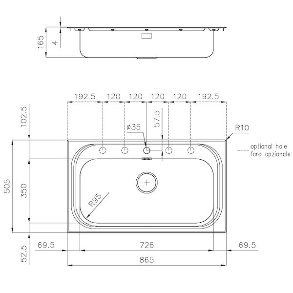 Single tank sink S1000