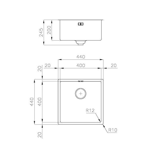 Évier Skin 400 Sous Plan