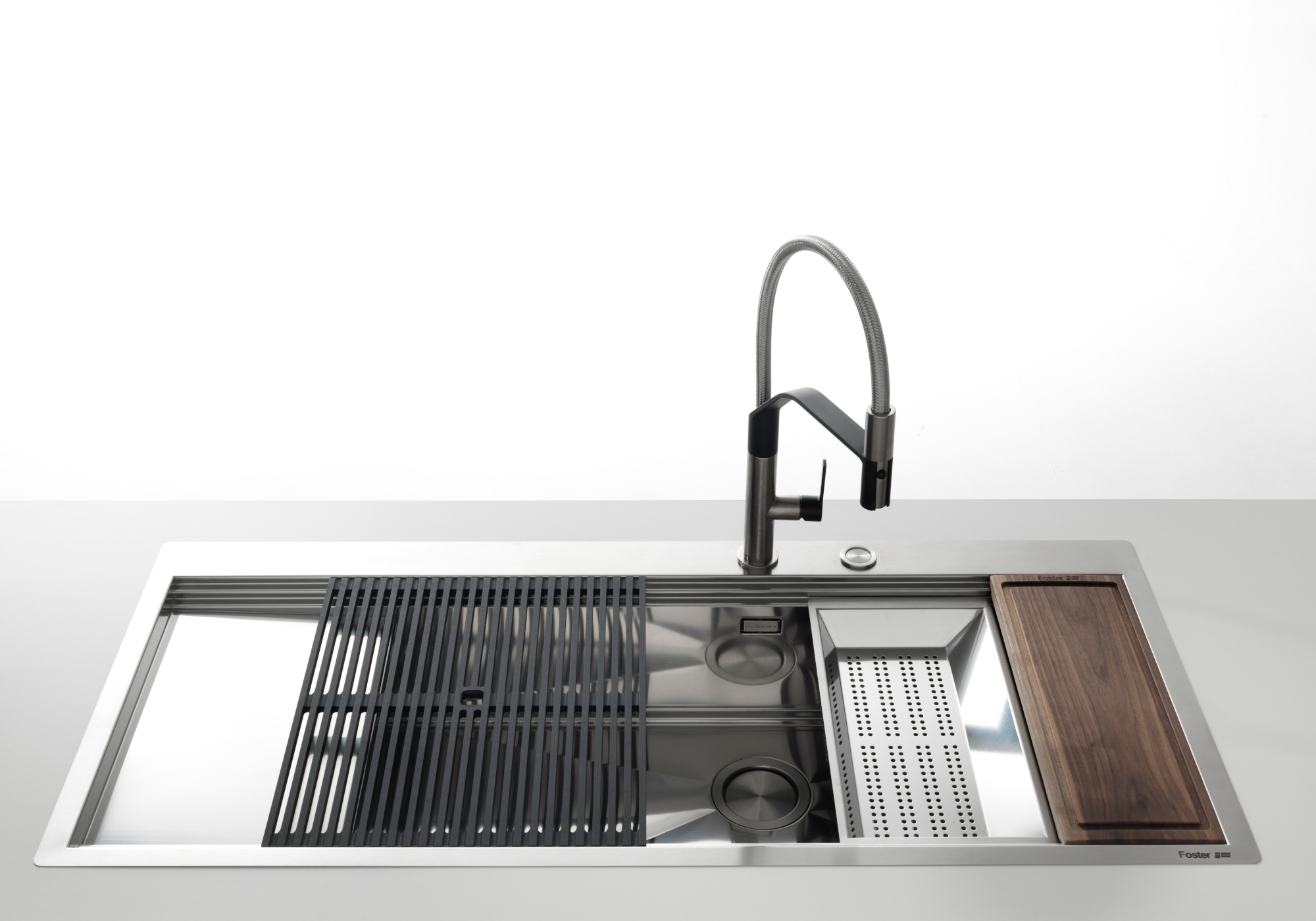 Lavello Milanello workstation, Lavelli in acciaio inox