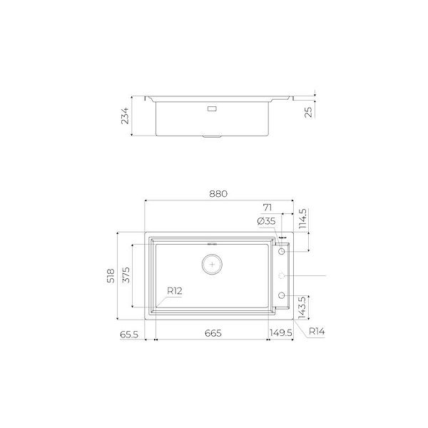 OUTLINE H25 - GUN METAL