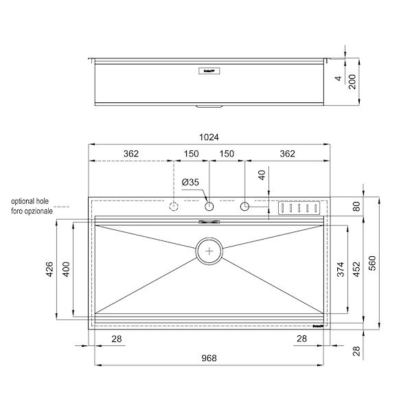 Fregadero Foster Milano