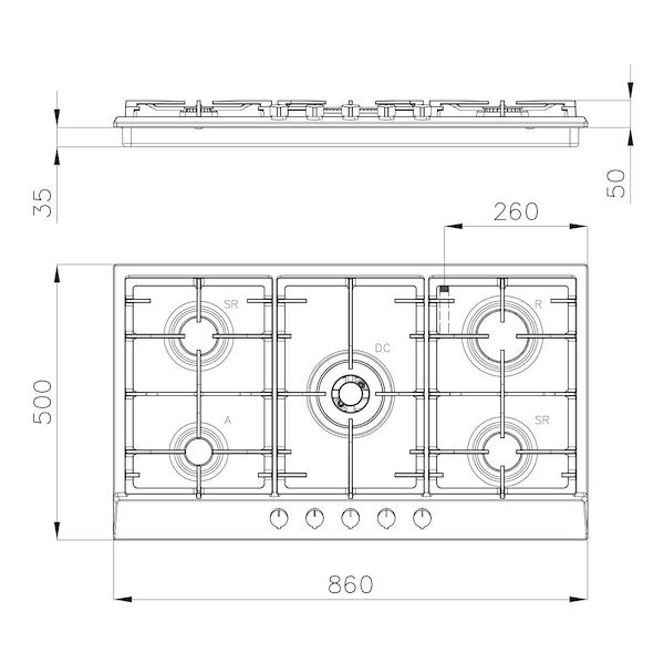 Cooker hob Power