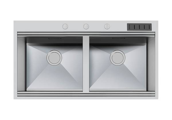 lavello da cucina in acciaio inox con doppia vasca