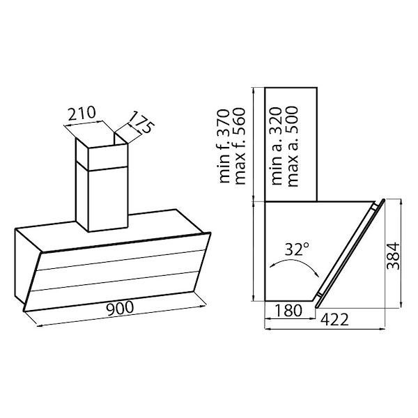 Cappa d'aspirazione FL Slim black mirror