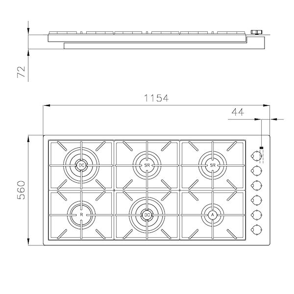Cooker hob Foster Milano PVD Gun metal