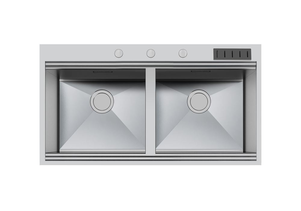 gancio doppio lavello cucina scarico