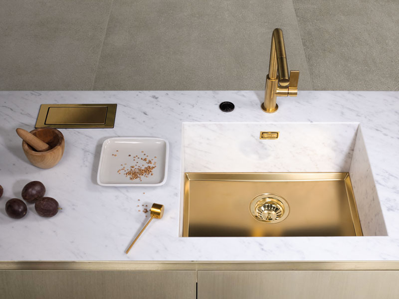 Foster steel and Carrara marble