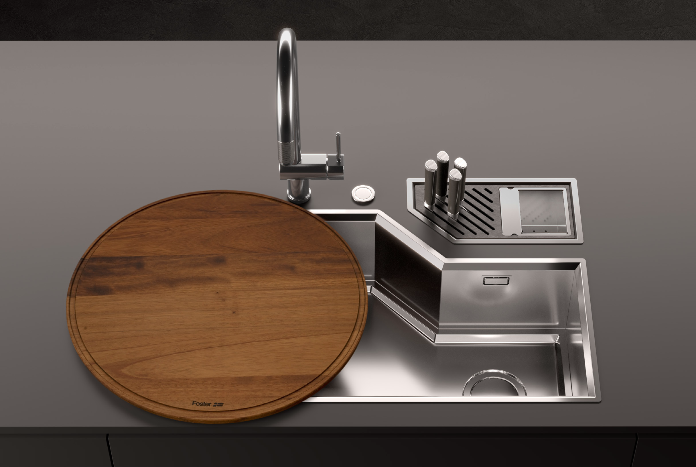 Tagliere rotondo in Iroko